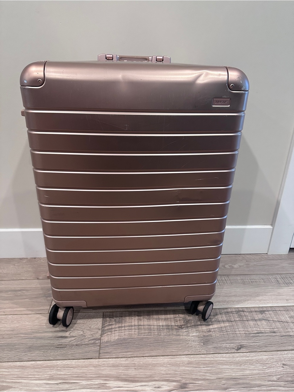Away The Large: Aluminum Edition suitcase in Rose Gold